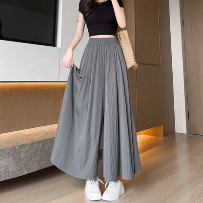 High Waist Wide Leg Ice Silk Culottes