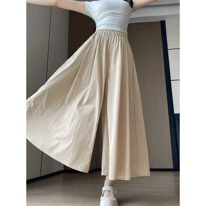 High Waist Wide Leg Ice Silk Culottes