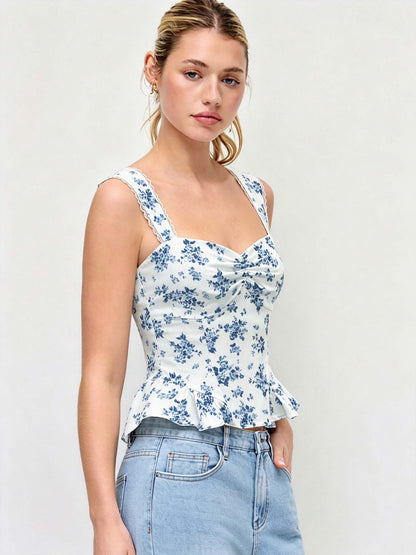 Floral Lace Backless Top