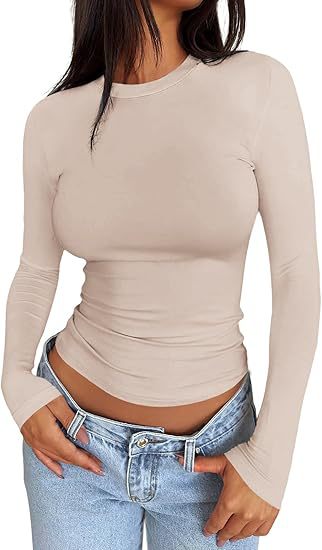 Womens Solid Color Long Sleeve Shirts