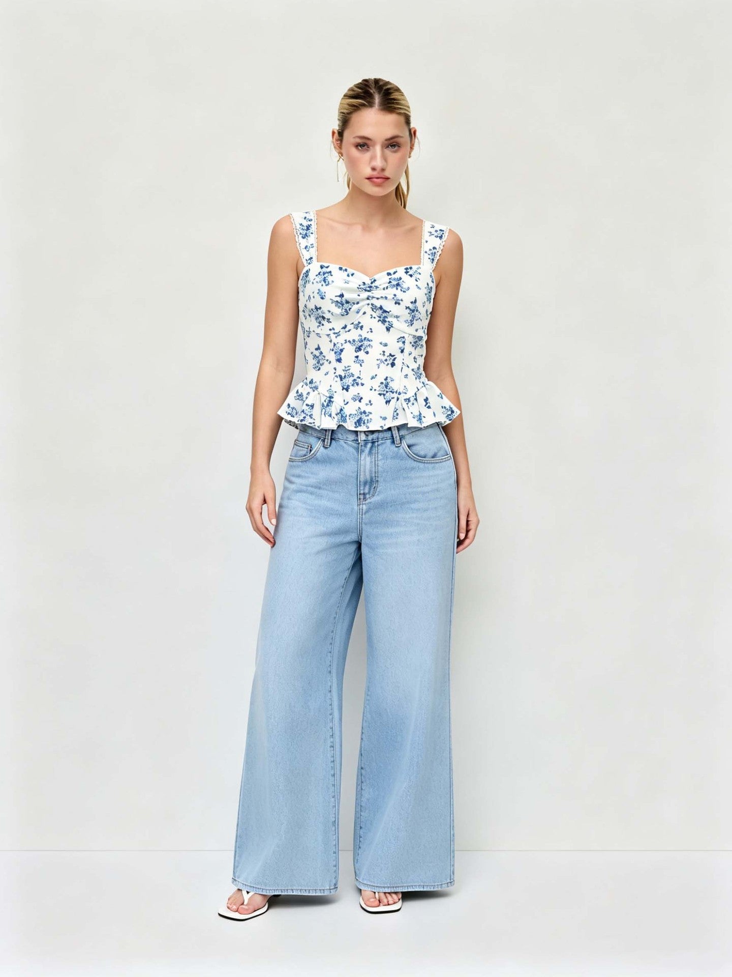 Floral Lace Backless Top