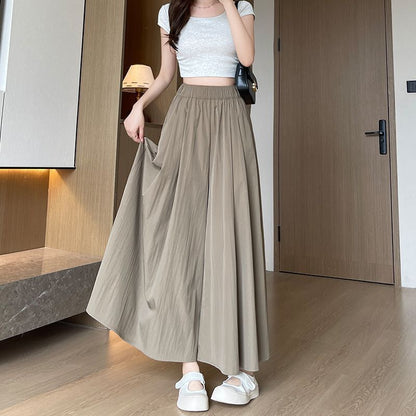 High Waist Wide Leg Ice Silk Culottes