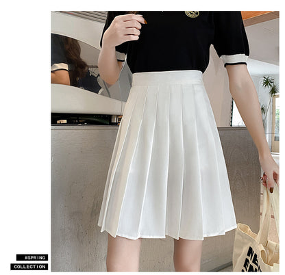 Elastic Waist Pleated Skirt
