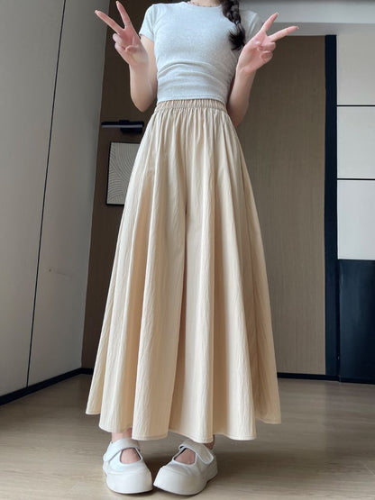 High Waist Wide Leg Ice Silk Culottes