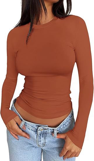 Womens Solid Color Long Sleeve Shirts