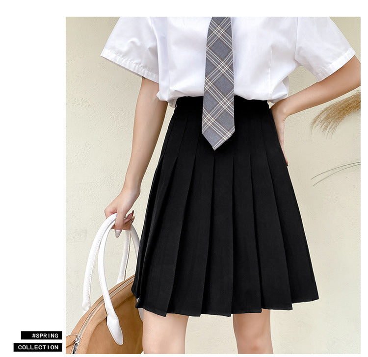 Elastic Waist Pleated Skirt