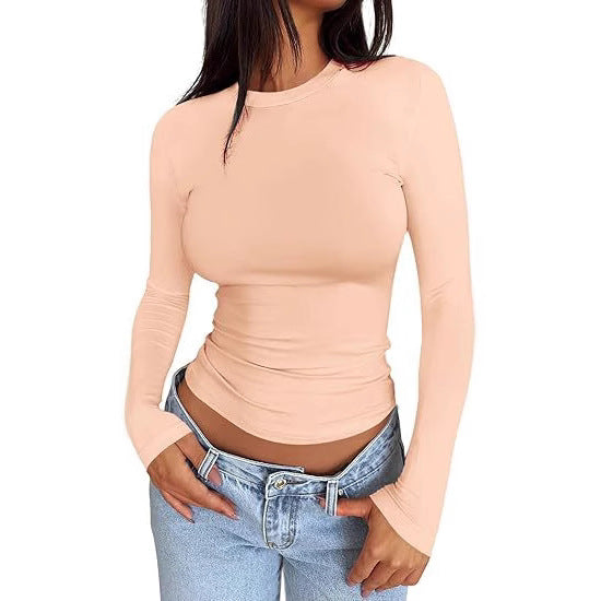 Womens Solid Color Long Sleeve Shirts