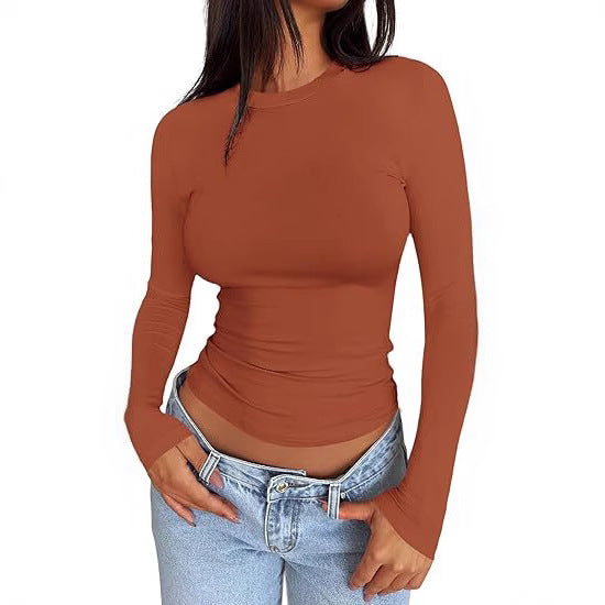 Womens Solid Color Long Sleeve Shirts