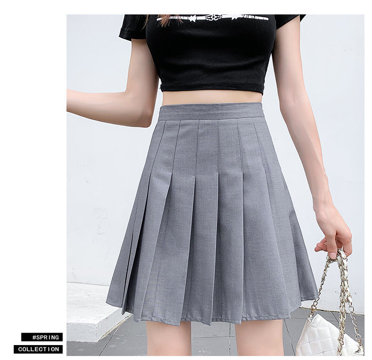 Elastic Waist Pleated Skirt